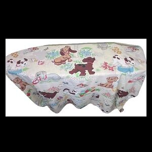Vintage Sears Roebuck & Co. Twin Pound Puppies Flat Sheet Only Made In U.S.A.